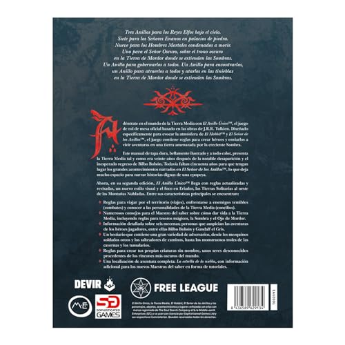 Devir - El Anillo Único 2ed: Libro Básico, Juego de Rol, Juego de Rol con Amigos, Juego de Rol Entretenido, Juego de Rol 12 años (AU2BASICOSP)