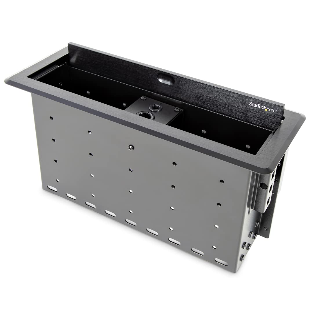 StarTech.com Caja de Conectividad de Dos Módulos para Mesa de Juntas - Alimentación / Carga / AV / Módulos de Conexiones de Portátil
