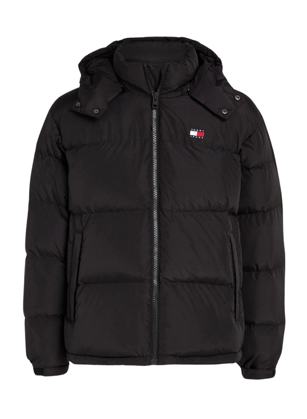 Tommy Jeans Cazadora Acolchada Hombre con Capucha, Negro (Black), XXL