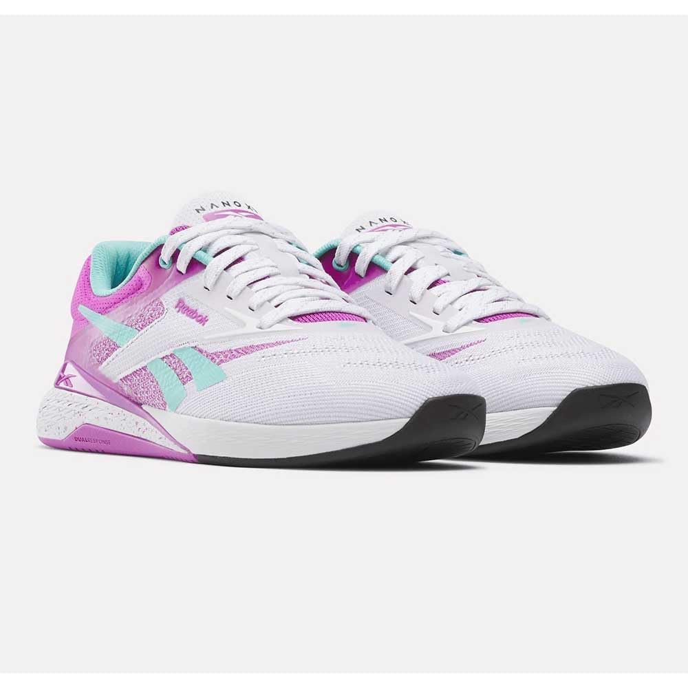 Reebok Nano X5, Zapatillas Mujer, FTW White Purple Rave Ai Aqua, 38.5 EU