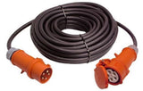 as - Schwabe 61028 Extensión CEE 25 metros H07RN-F 5G6, 400 voltios, 32 amperios, 5 polos, IP44 uso exterior