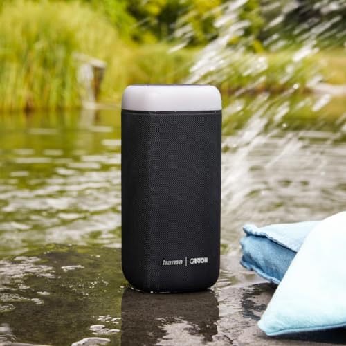 Hama Altavoz Bluetooth 30W, Resistente al Agua IPX4, Efectos de luz LED, 12 Horas de duración de la batería, Caja de música Bluetooth, Negro