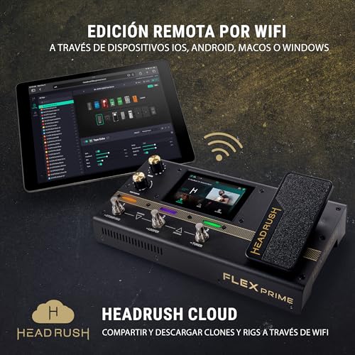 HeadRush Flex Prime - Pedal Multiefectos para Guitarra y Bajo y Procesador de Modelado de Amplis con Pantalla Táctil, Looper, WiFi, Bluetooth y USB