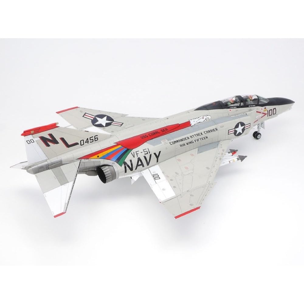 Tamiya-0 Fahrzeug 61121 1:48 F-4B Phantom II Mcdonnell Douglas-Réplica Fiel, plástico, Hobby, Kit de modelismo, Montaje, sin Pintar, Color unvarnished, Mittel