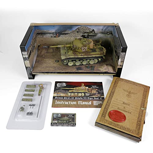 Forces of Valor Waltersons MP-912042D - Campaña Tiger I Tunisia a Escala 1:32 (Modelo de producción Inicial) Heavy King Tank de Metal Fundido a presión, Coleccionable Militar, Amarillo del Desierto