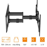 my wall Soporte de Pared Giratorio para TV de hasta 100 Pulgadas – HP43L – Soporte de TV orientable para 43 – 100 Pulgadas (109-254 cm), soporta hasta 80 kg, inclinable y Giratorio, Distancia a la