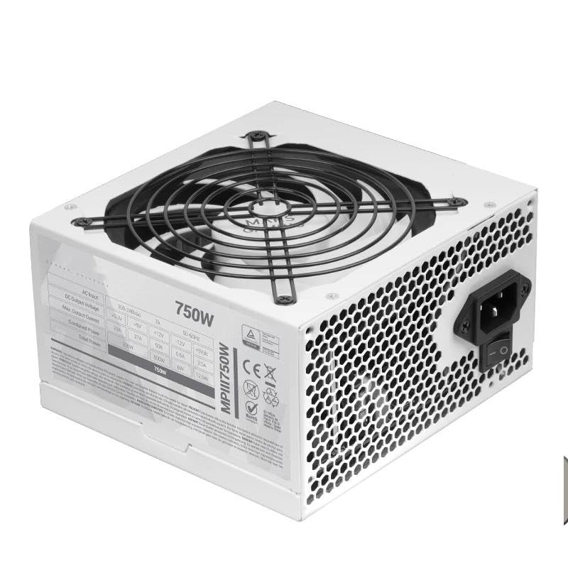 Fuente de alimentación 750W Ultra Silenciosa con eficiencia energética, Ideal para Gaming y Sistemas de Alto Rendimiento.