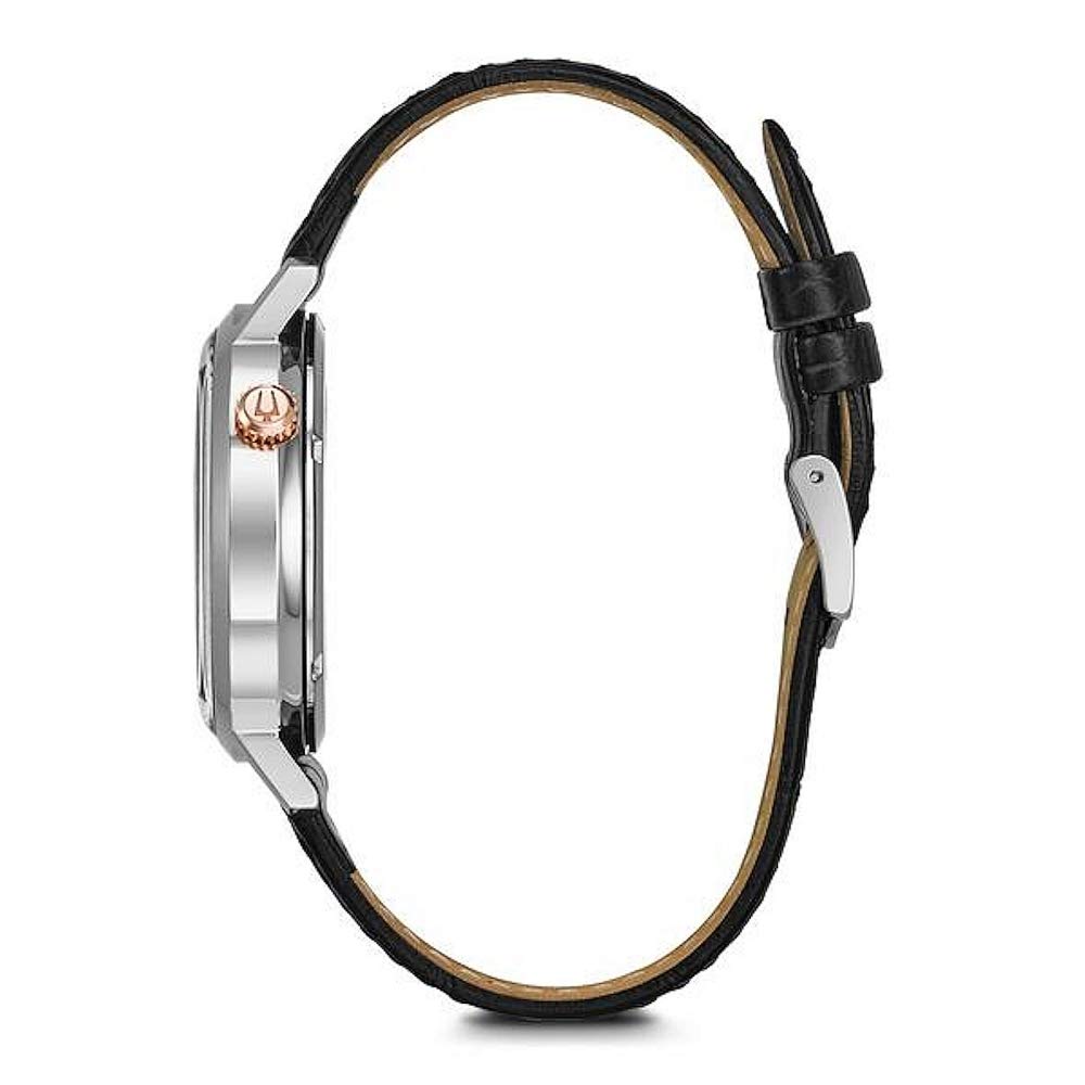Bulova Automatic Reloj Analógico con Correa en Cuero para Hombre, Gris