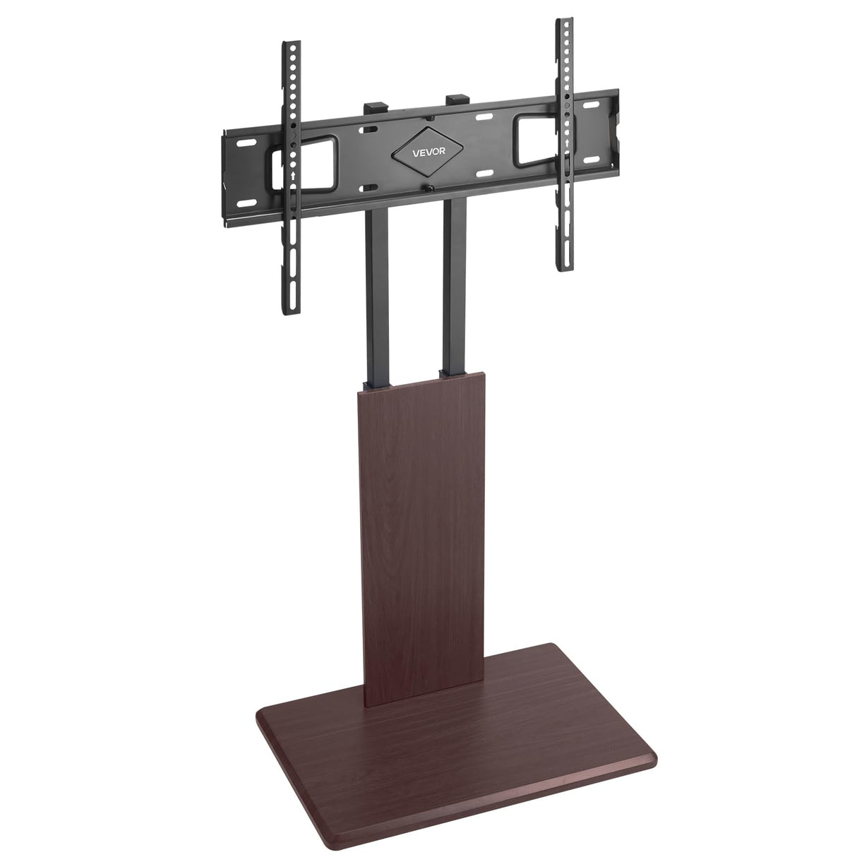 VEVOR Soporte de TV de Escritorio para Televisores de 812,8-1778 mm de hasta 45 kg, Rotación de 15° a la Izquierda y a la Derecha, Soporte de TV con Altura Ajustable y Estante para Sala de Estar