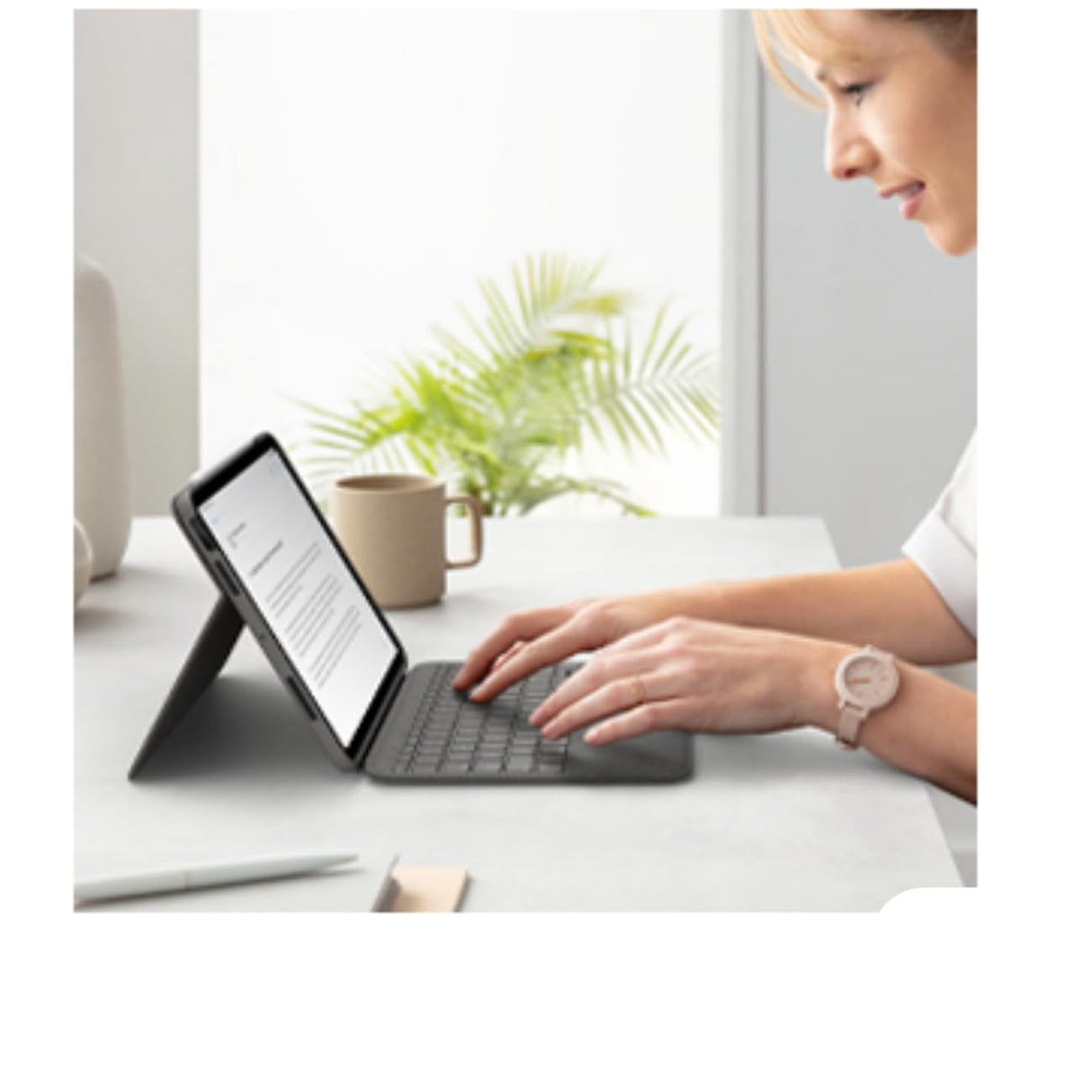 Logitech Folio Touch iPad funda teclado para iPad Air 4ª/5ª gen, 2020/2022, Disposición QWERTZ Alemán - Gris