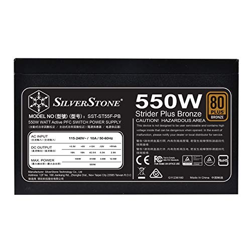 SilverStone SST-ST55F-PB Strider Plus Series 80 PLUS Bronze - 550 Watt