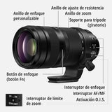 Panasonic LUMIX S-R100500E 100-500mm f/5-7,1 O.I.S. Lente con Montura L, Teleobjetivo Zoom de Fotograma, Enfoque Cercano de 0,8 m, Anillo De Enfoque Personalizable, Resistente a la Intemperie, Negro