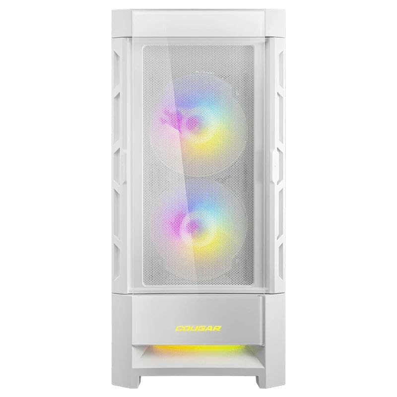 Caja semitorre RGB Blanca con diseño Dual, ventilación optimizada y Espacio para Hardware avanzado. Ideal para Gamers y entusiastas del PC.