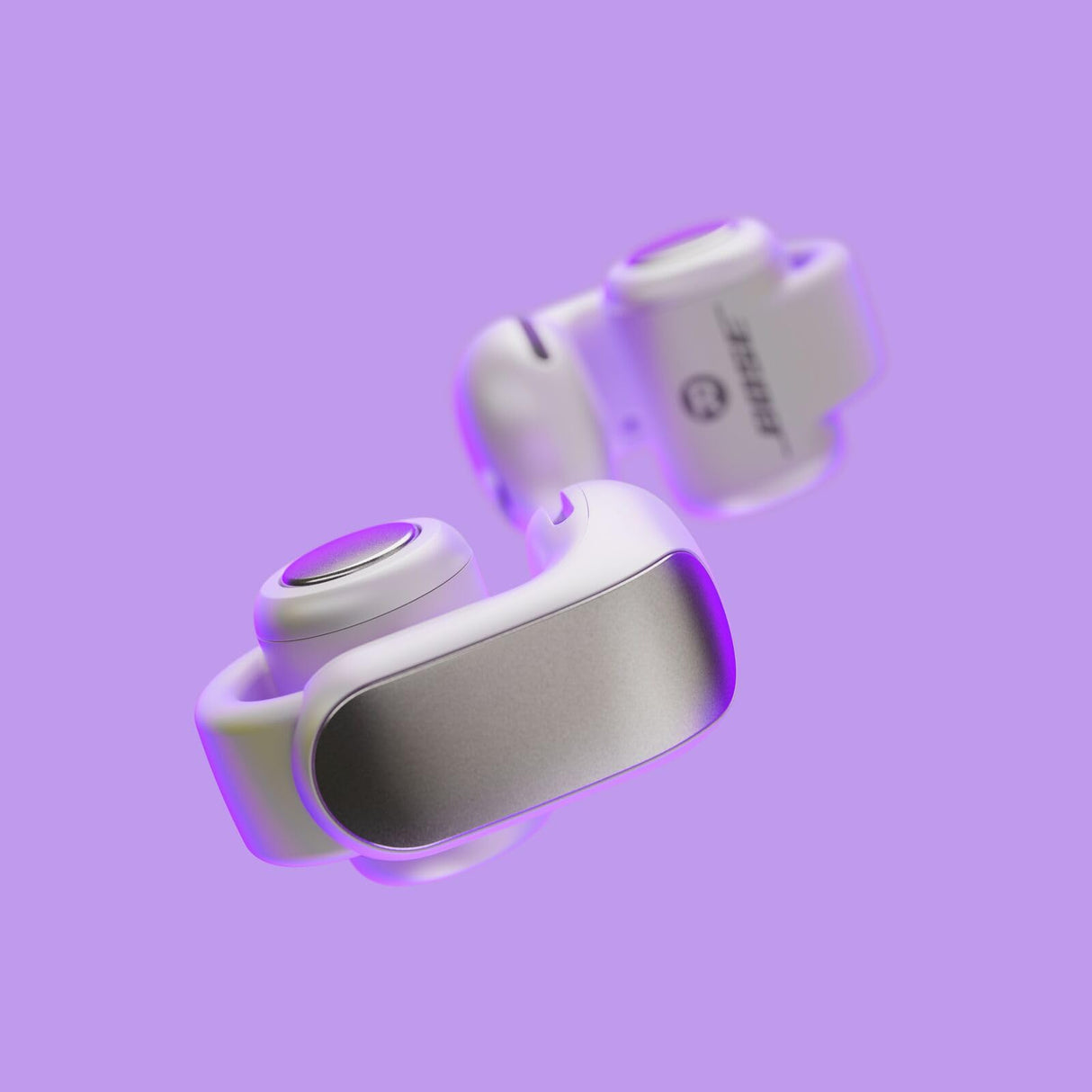 Bose Ultra Open Earbuds, Auriculares inalámbricos de botón de alta gama y fidelidad, Auriculares Bluetooth intraurales para running, Diseño de moda abierto, Hasta 48 h de autonomía, Blanco Ahumado