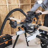 Evolution Sierra ingletadora deslizante inalámbrica R185SMS-Li de Evolution Power Tools con corte multimaterial,bisel de 45°,inglete de 50°, 850 W-Incluye batería de 4 Ah y cargador,hoja TCT de 185 mm