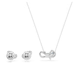 Swarovski Conjunto Lifelong Bow, Lazo, Azul, Baño de rodio