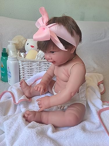 MIS MUÑECAS REBORNS - Bebé Reborn Silicona Candela.Mucha Movilidad,con Torso DE Silicona SEXADO NIÑA,Mide 52cm y Pesa 2,3 kg.Vestida y con complementos.