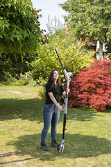 IKRA Tijeras Cortasetos telescópico a batería ICPH 2040, Incl. 2X batería, Cargador rápido y Cinta de Hombro