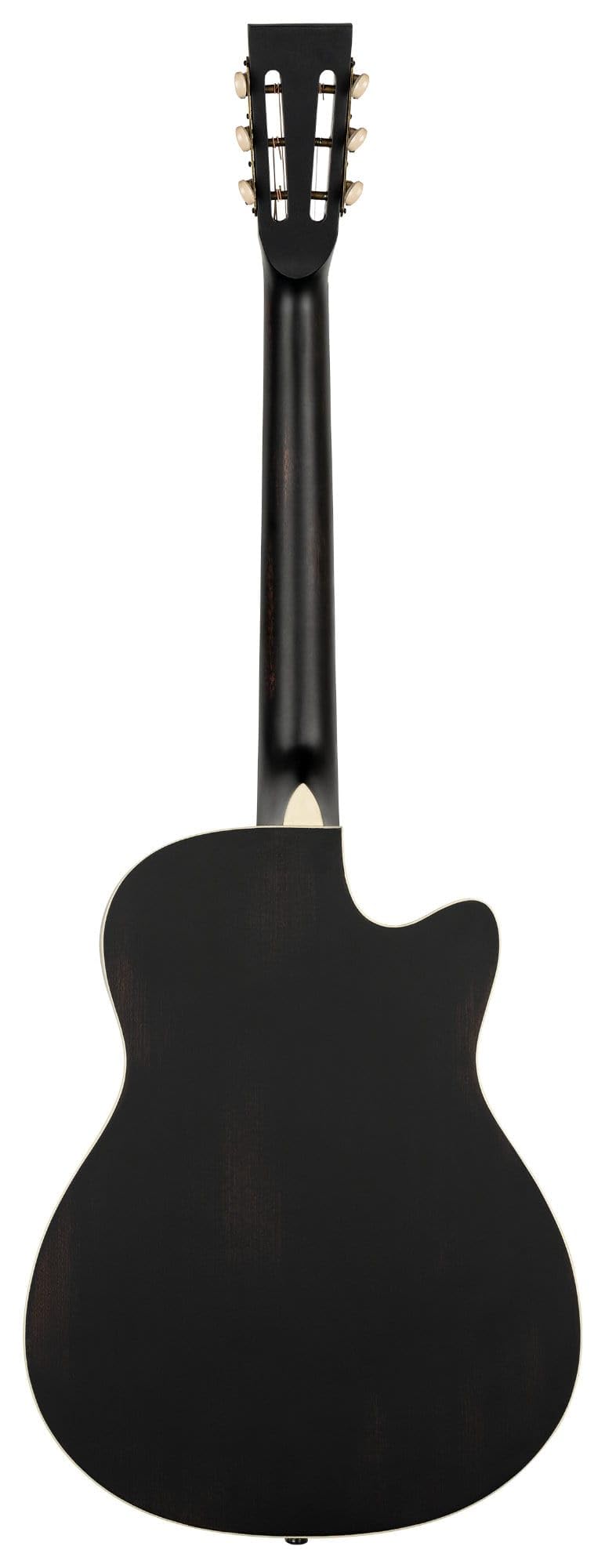 Ortega Guitars Guitarra resonadora para zurdos – Americana Series – electroacústica con barra de labios – caoba con acabado negro satinado desgastado negro (RRG40CE-DBK-L)