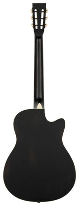 Ortega Guitars Guitarra resonadora para zurdos – Americana Series – electroacústica con barra de labios – caoba con acabado negro satinado desgastado negro (RRG40CE-DBK-L)