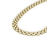 Fossil Pulsera de mujer de acero inoxidable con cierre desplegable