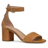 Geox D VIRNILISA 65 S A, Sandalia Tacón Mujer, Cognac, 41 EU