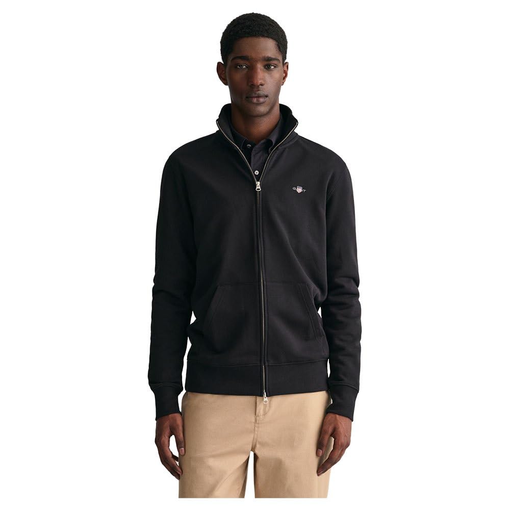 GANT Reg Shield Full Zip Sweat Sudadera, Negro, S para Hombre
