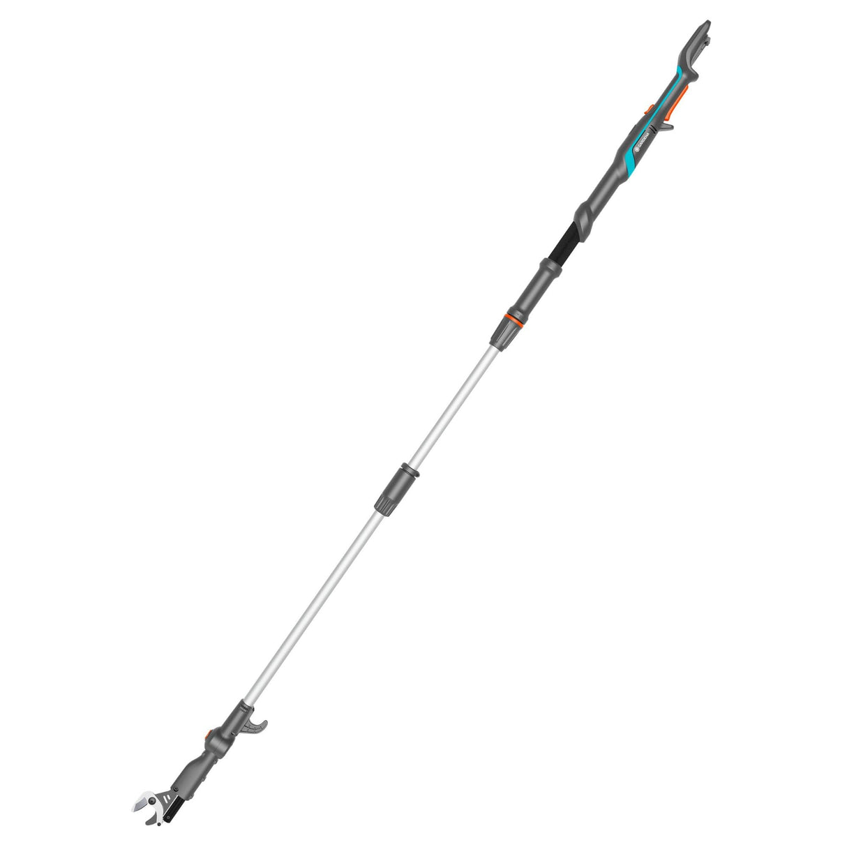 Gardena tijeras árboles con pértiga HighCut 250/18V P4A sin batería: Tijeras para ramas con pértiga hasta 4 m, cabezal de corte giratorio, mango ergonómico, pantalla LED (14774-55)