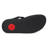 Fitflop Sandalias Fino de Piel con Cadena de Cristal, Mujer, Black, 38 EU