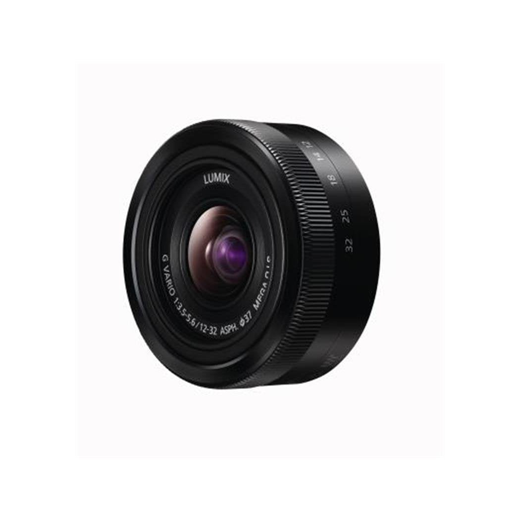 Panasonic LUMIX H-FS12032 - Objetivo Zoom estándar para cámaras de montura M4/3 (Focal 12-32 mm, F3.5-F5.6, tamaño filtro 37 mm, MEGA O.I.S), negro