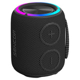 SENCOR Sirius 2 Mini Black, Altavoz Bluetooth 16W, IPX7 Resistente al Agua, 360° Sonido, LED Multicolor, Negro
