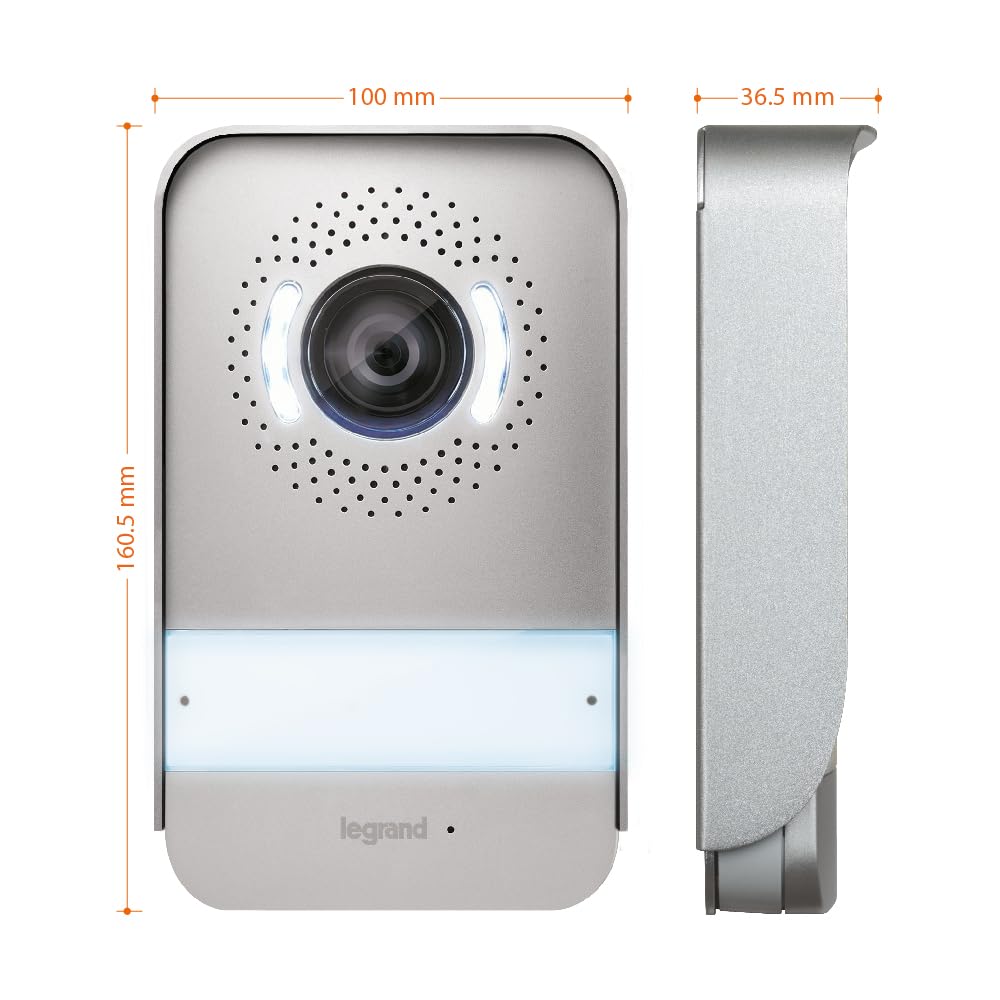 LEGRAND, Easykit Plus 368915 - Kit de videoportero con conector de 2 cables, monitor a color de 7 pulgadas y cámara gran angular, kit de 1/2 casa familiar, ampliable, fuente de alimentación integrada