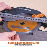 Evolution Power Tools - Sierra circular multimaterial R185CCSX+ con guía compatible (paquete plus con bolsa de transporte), 185 mm, 230 V