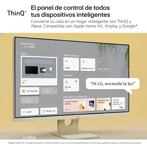 LG 27U511SA-W - Monitor MyView 27", Panel IPS, (1920 x 1080), 100Hz, 5ms (GtG), WebOS 23, sRGB 99%, Ajuste en Inclinación (Eje Horizontal), Blanco