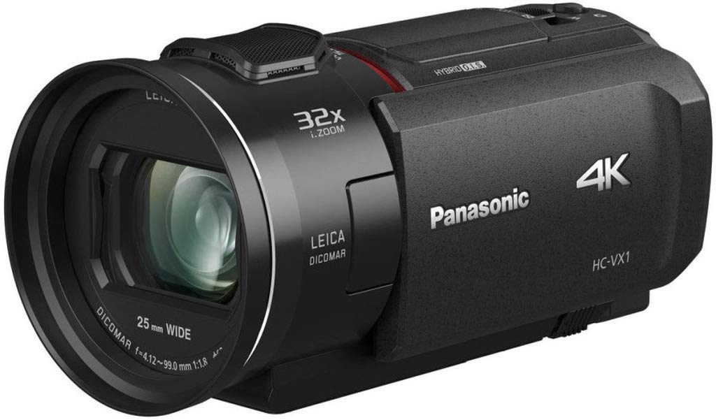 Panasonic HC-VX1 - Videocámara Semi-Profesional de 24x, O.I.S de 5 Ejes, Objetivo Leica F1.8 - F4, Zoom 25 mm - 600 mm, 4K, HD, Color Negro