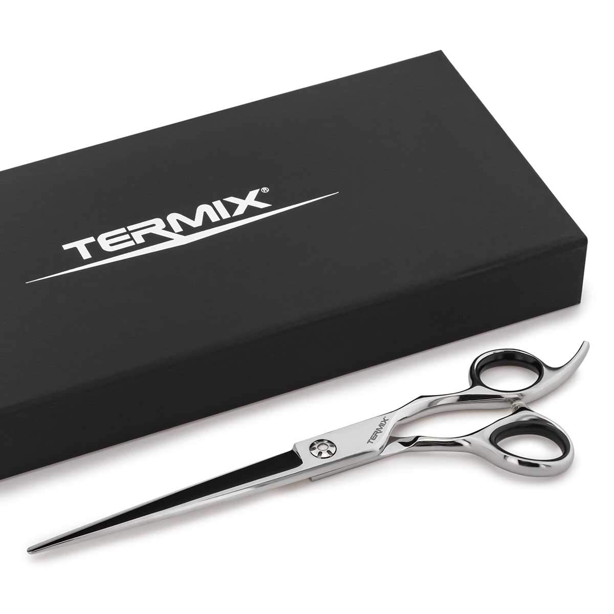 Termix Tijeras Barber Premium 7" - Tijera barber profesional para cabello y barba, con hojas cóncavas y acero inoxidable.