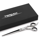 Termix Tijeras Barber Premium 7" - Tijera barber profesional para cabello y barba, con hojas cóncavas y acero inoxidable.