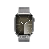 Apple Watch Series 9 GPS + Cellular - 45mm - Boîtier Acier Argent - Bracelet Silver Milanese Loop