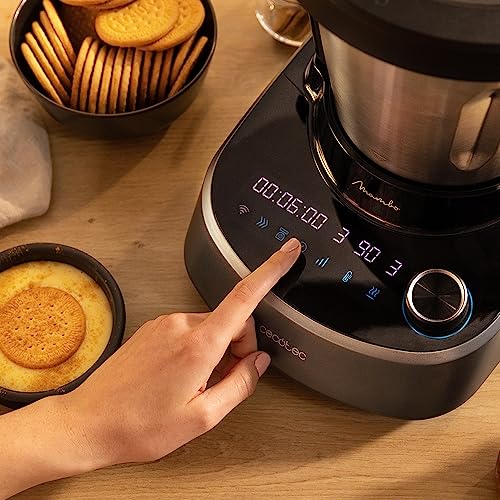 Cecotec Robot de Cocina Multifunción Mambo 11090. 1600 W, 37 Funciones, APP, Báscula y Jarra de 3,3 Litros de Acero inoxidable apta para Lavavajillas, Recetario y Accesorios