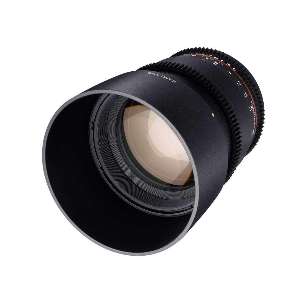 Samyang F1313006101 - Objetivo para vídeo VDSLR para Sony E (Distancia Focal Fija 85mm, Apertura T1.5-22 AS IF UMC II, diámetro Filtro: 72mm), Negro