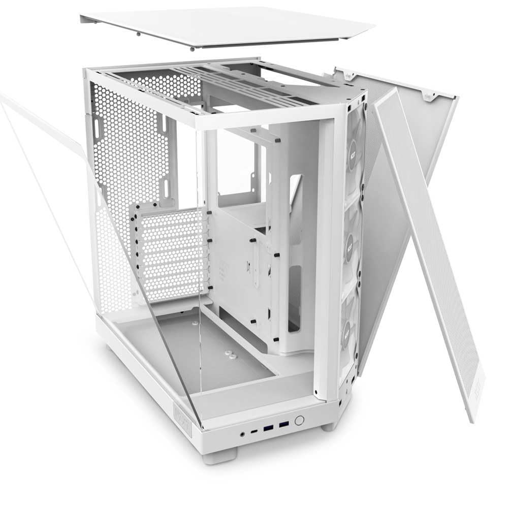 NZXT H6 Flow RGB Mid Tower Cristal Templado USB-C Blanca