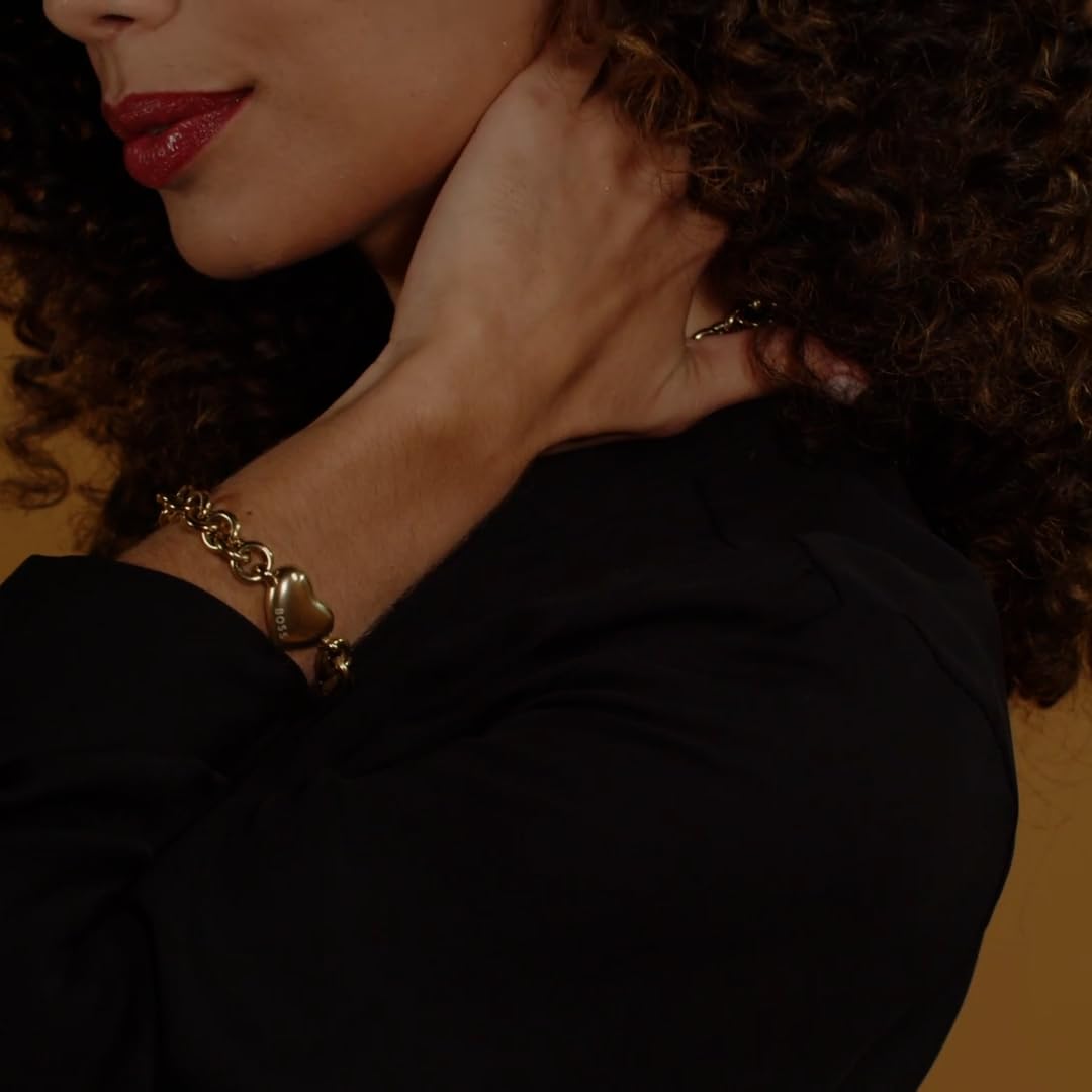 BOSS Jewelry Pulsera de Cadena para Mujer Colección HONEY LOVE en Oro Amarillo con un Charm de Corazón - 1580639