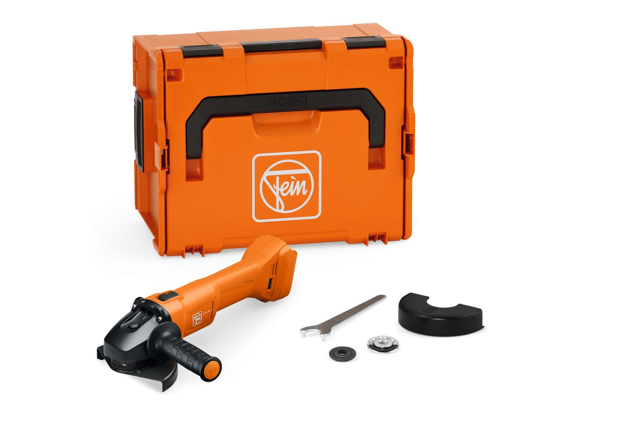 FEIN Amoladora angular a batería Ø115 mm, CCG18-115-12 AS, 18V, gran potencia y duración, para trabajos efectivos de corte, motor sin escobillas FEIN, sin batería y cargador