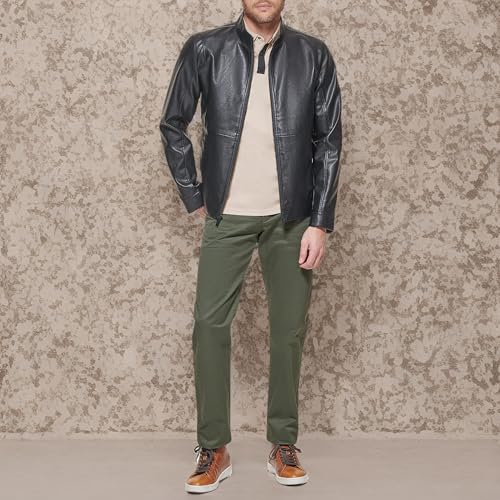 Dockers The Dylan-Chaqueta de Piel sintética, Negro, L para Hombre