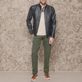 Dockers The Dylan-Chaqueta de Piel sintética, Negro, L para Hombre