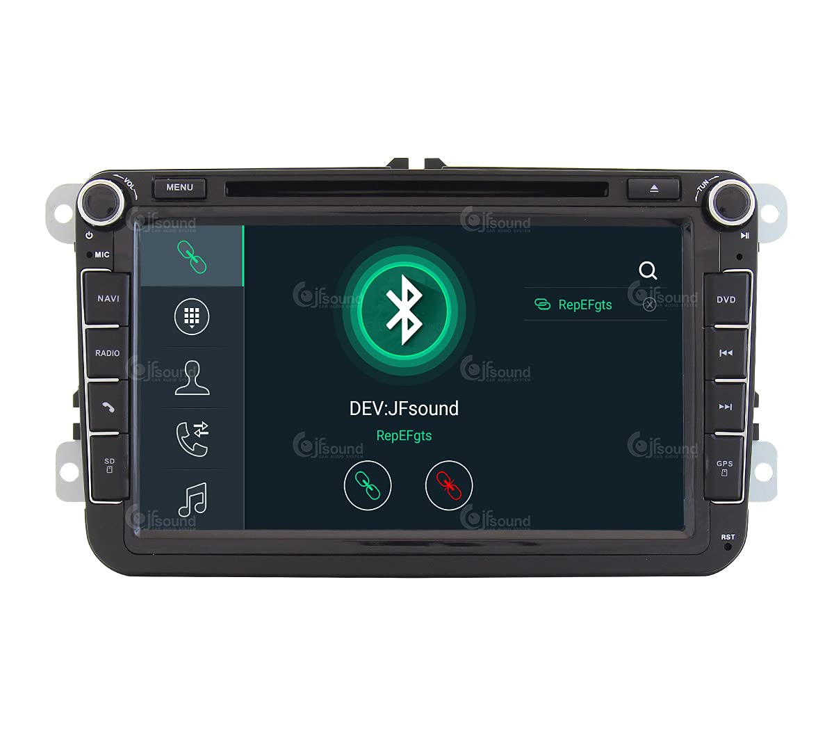 Autorradio de Ajuste Personalizado para Volkswagen Android GPS Bluetooth WiFi Dab USB Pantalla táctil Full HD 8" procesador de 8 núcleos y comandos de Voz