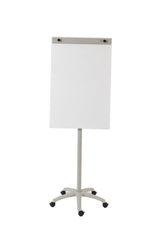 Rocada, Flipchart - Soporte sobre ruedas, 67 x 62 x 181 cm, rotafolio económico con soporte para papel y base de estrella, se limpia en seco, color blanco