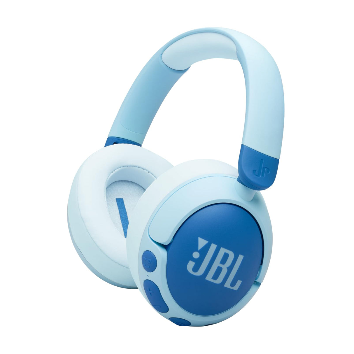 JBL Junior 470 NC, Auriculares supraaurales e inalámbricos para niños, Bluetooth, cancelación Activa de Ruido, volúmen hasta 85 dB, 50 hrs de batería, Set de Pegatinas, diseño Plegable, Azul