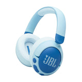 JBL Junior 470 NC, Auriculares supraaurales e inalámbricos para niños, Bluetooth, cancelación Activa de Ruido, volúmen hasta 85 dB, 50 hrs de batería, Set de Pegatinas, diseño Plegable, Azul