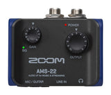 Zoom AMS-22 Interface de audio, 1 entrada XLR/TRS, entrada de línea estéreo, 2 salidas, loopback, monitorización directa, bus-powered, para grabaciones y streaming en PC, Mac, iOS y Android